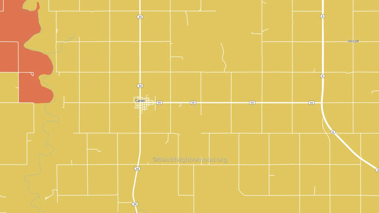 73627, OK block-group voter-turnout map