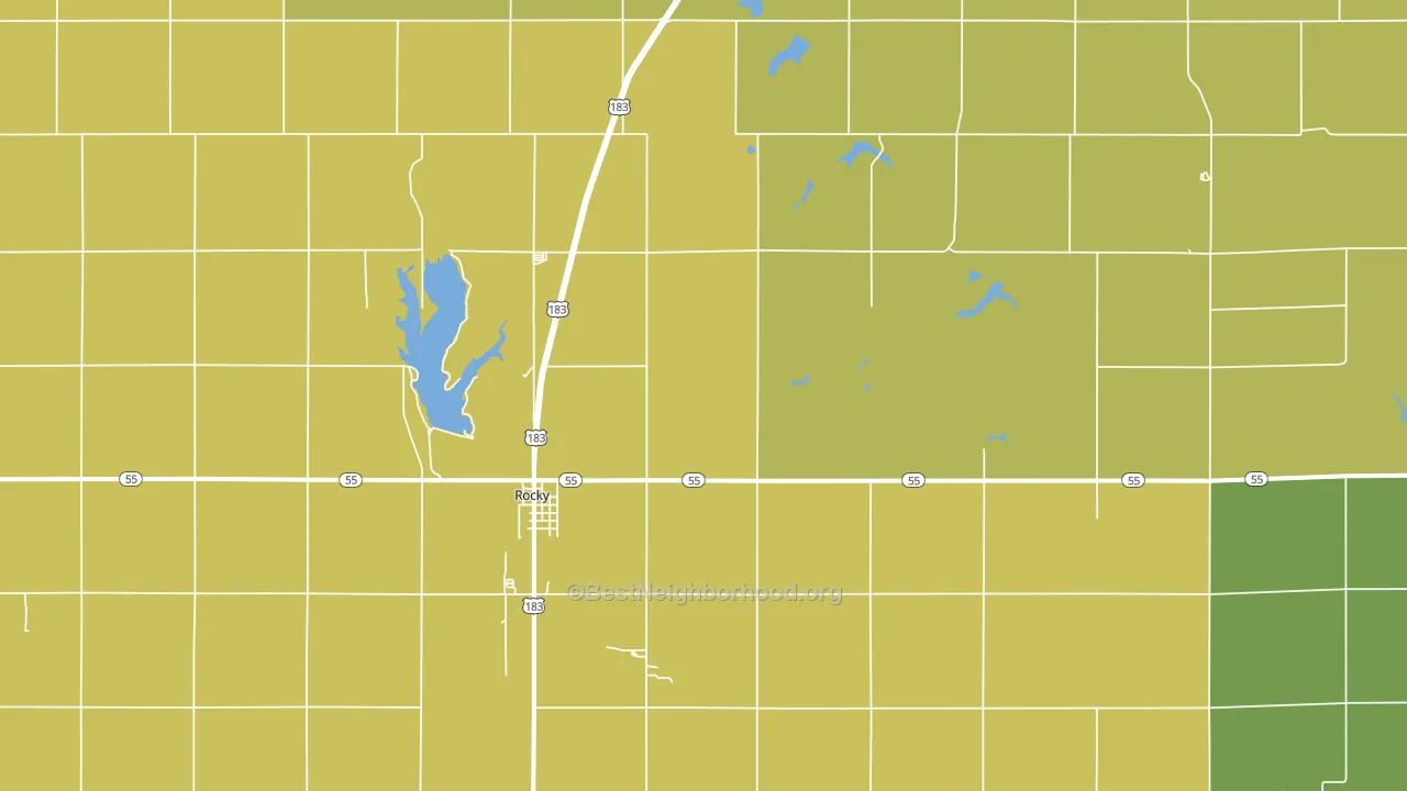 73661, OK block-group voter-turnout map