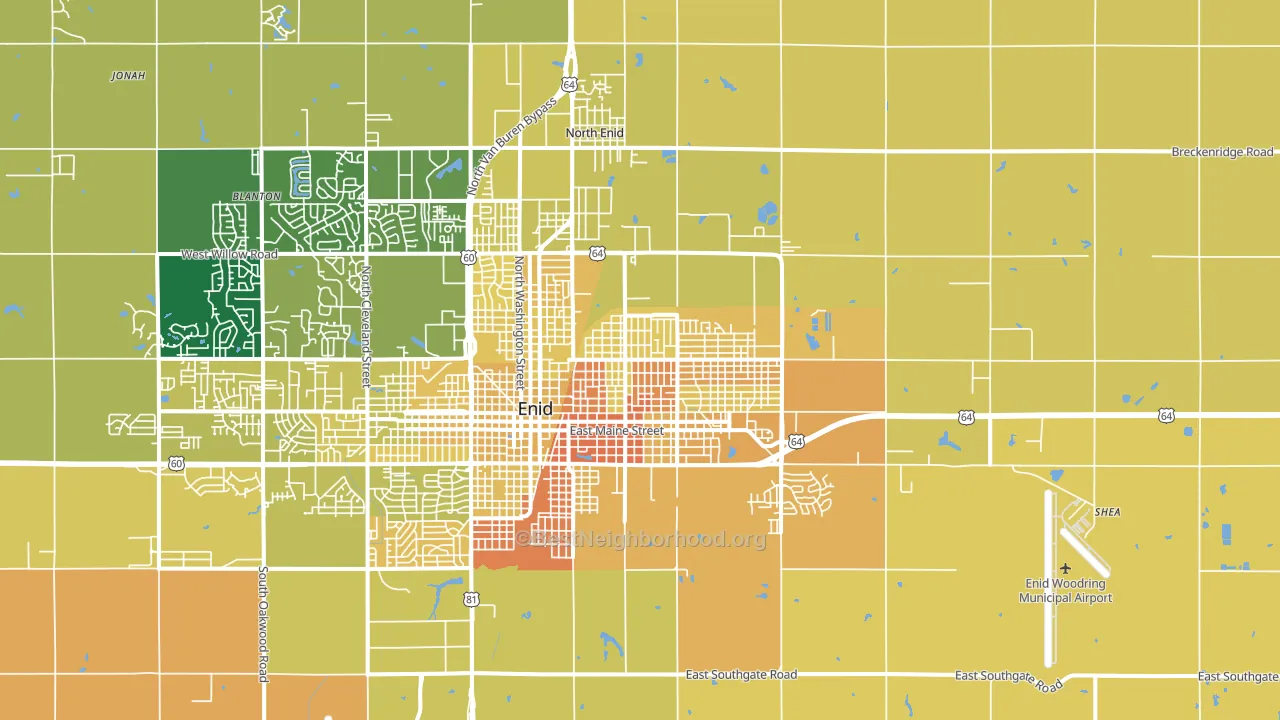 73701, OK block-group voter-turnout map