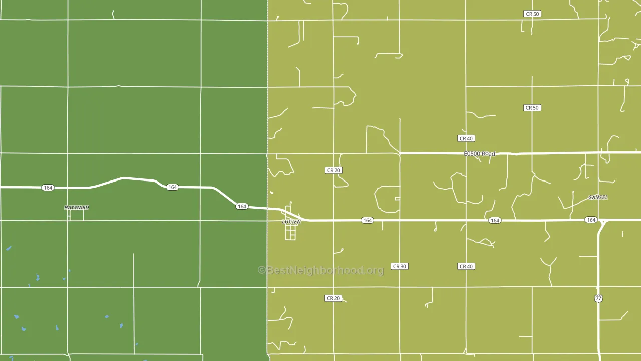 73757, OK block-group voter-turnout map