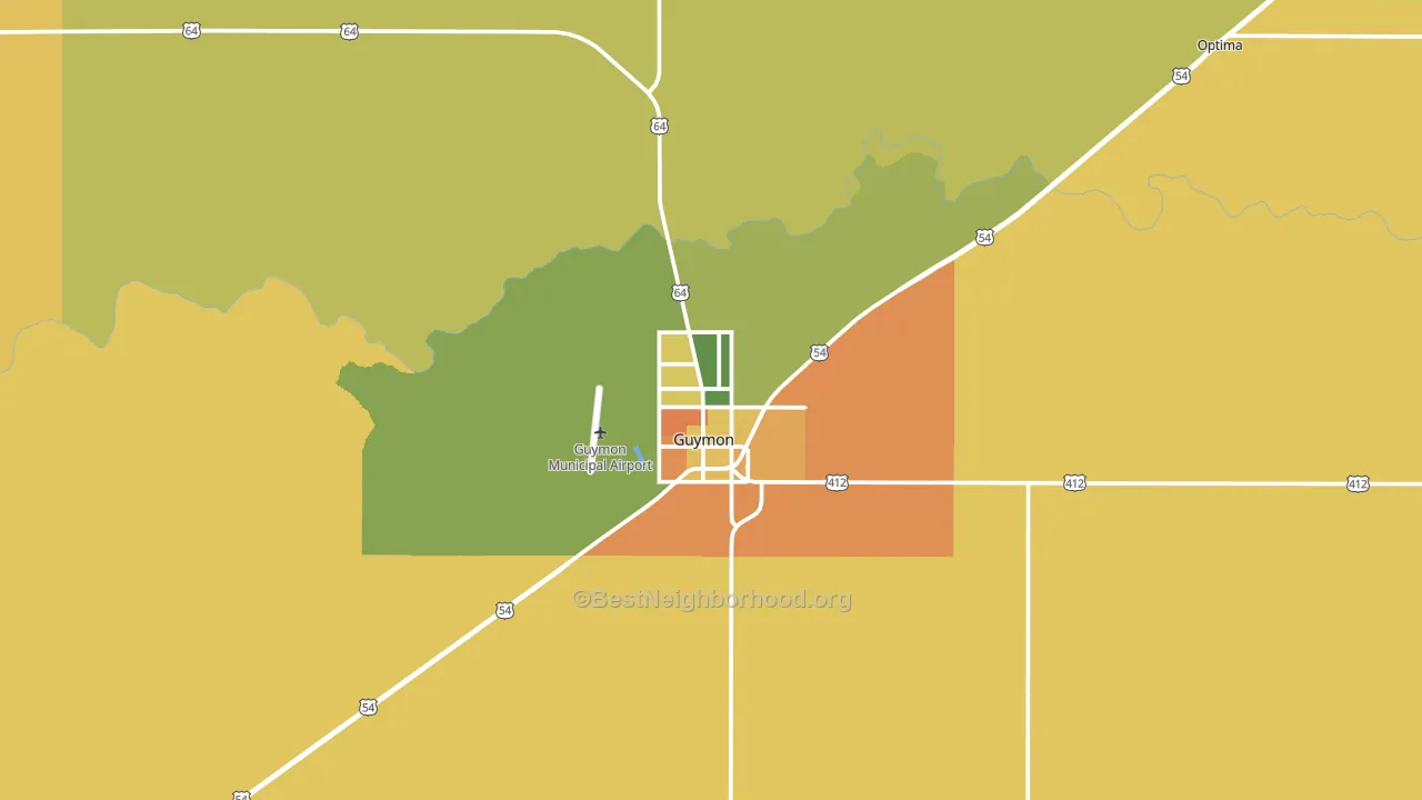 73942, OK block-group voter-turnout map
