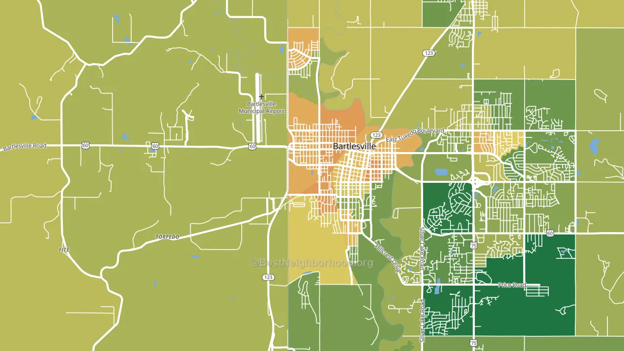 74003, OK block-group voter-turnout map