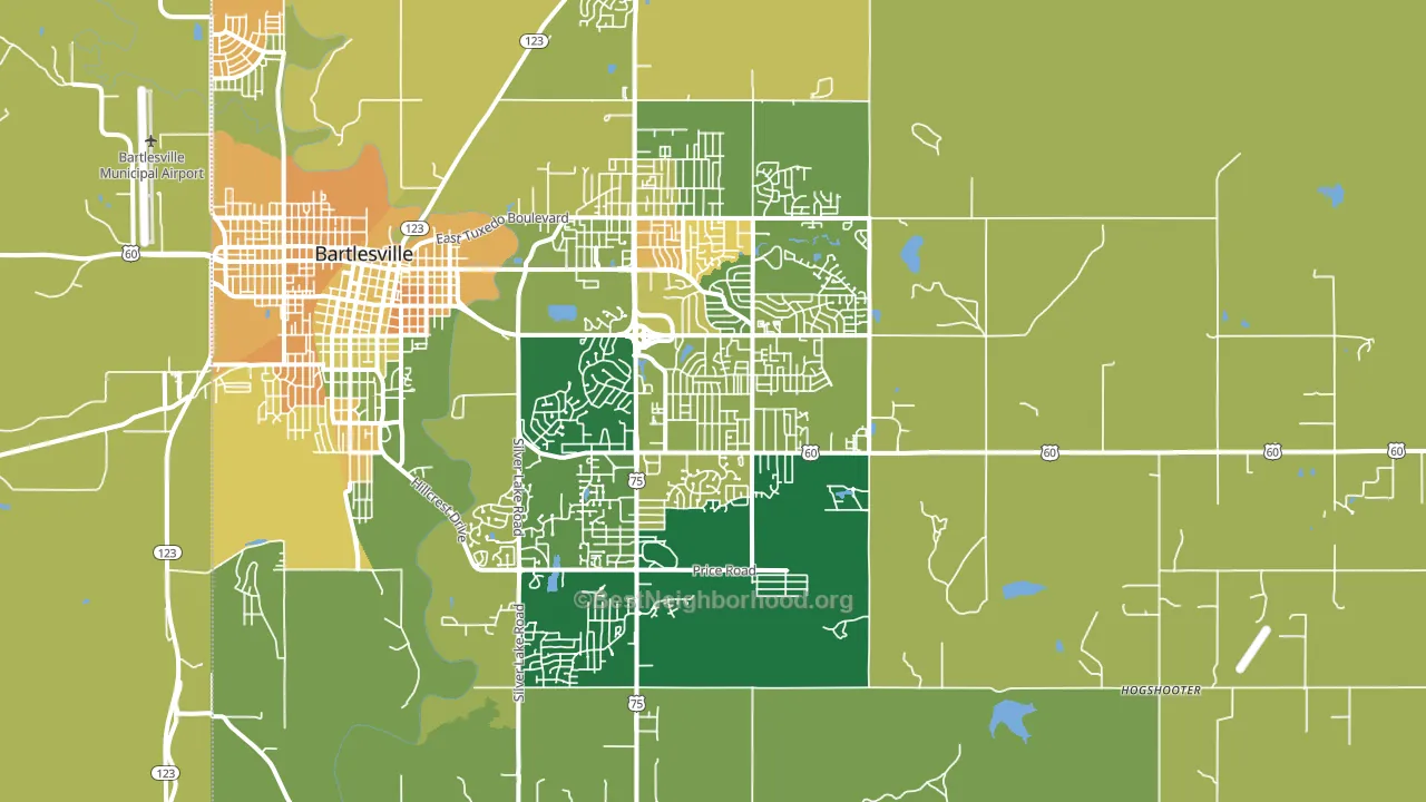 74006, OK block-group voter-turnout map