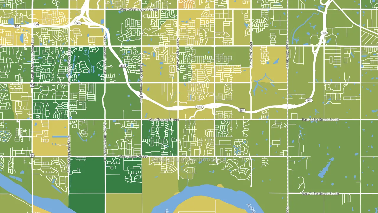 74011, OK block-group voter-turnout map