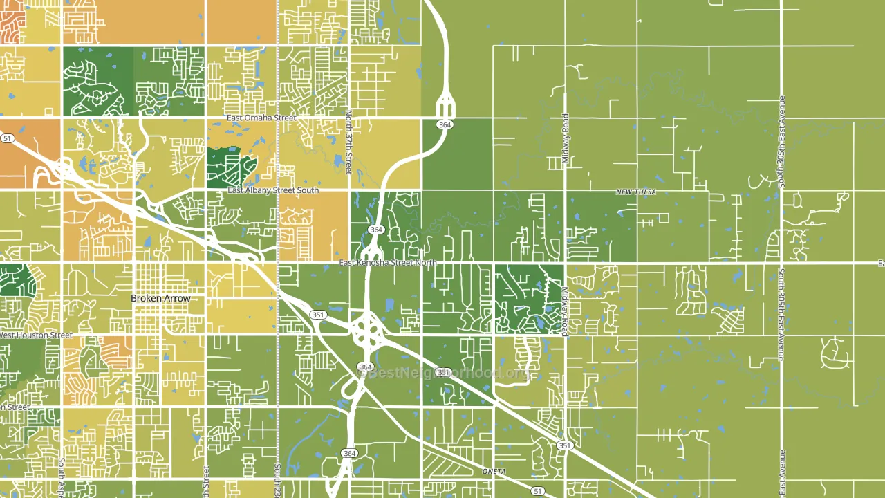 74014, OK block-group voter-turnout map