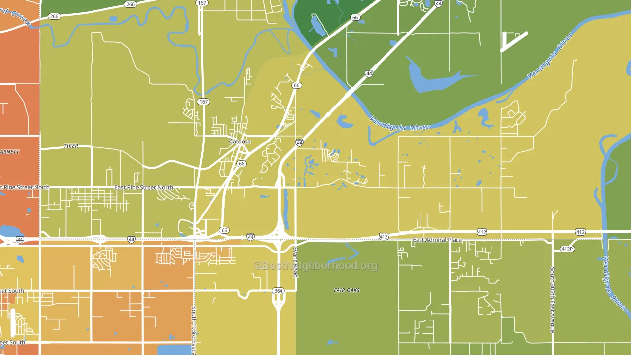 74015, OK block-group voter-turnout map
