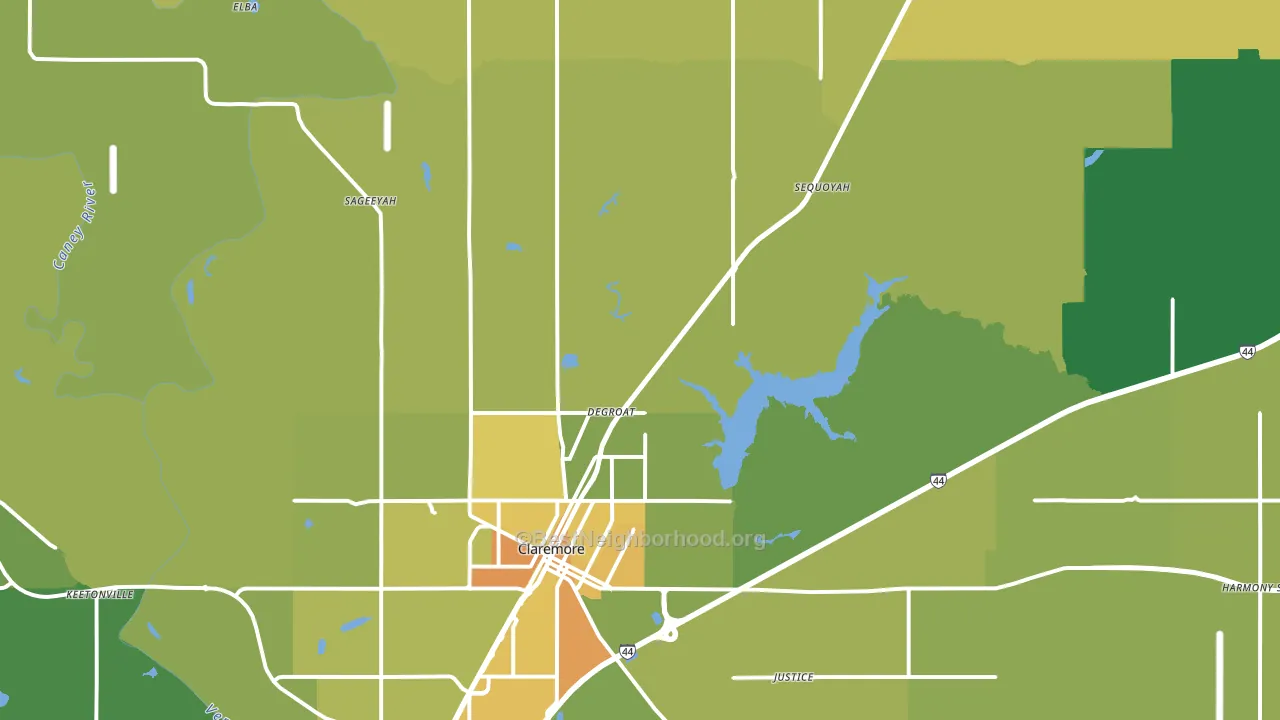 74017, OK block-group voter-turnout map