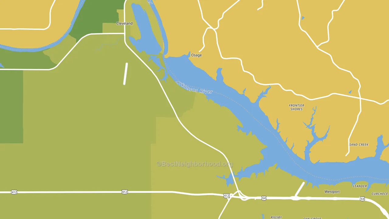 74020, OK block-group voter-turnout map
