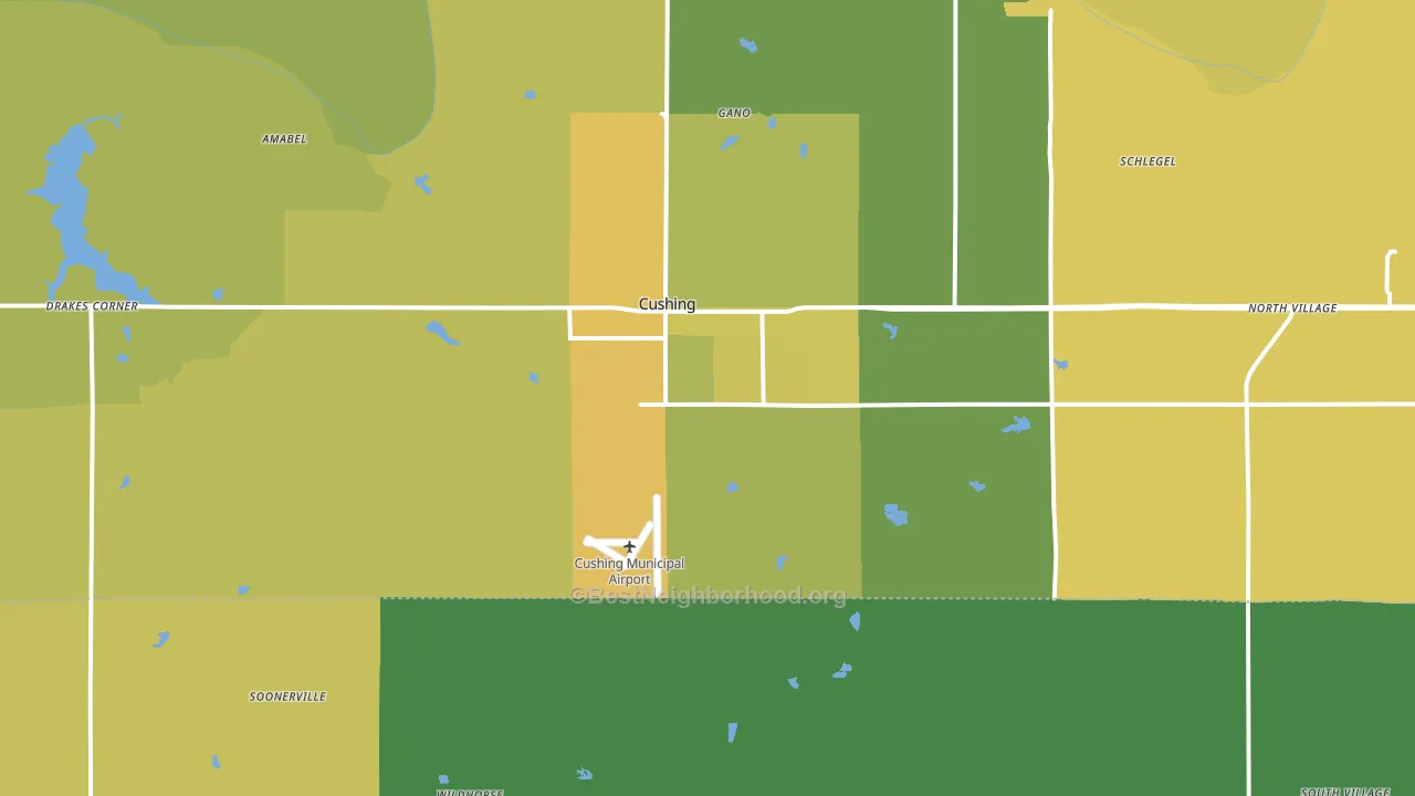 74023, OK block-group voter-turnout map