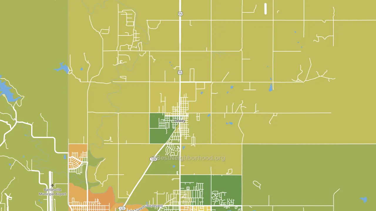 74029, OK block-group voter-turnout map