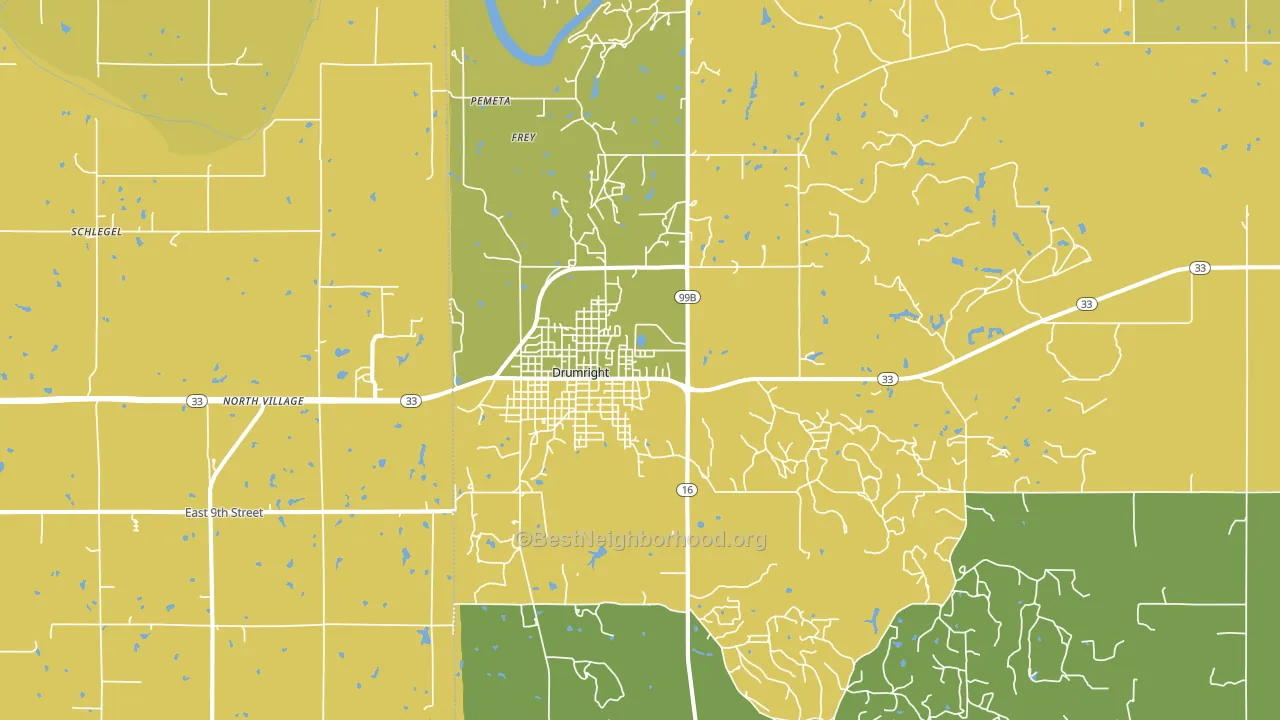 74030, OK block-group voter-turnout map