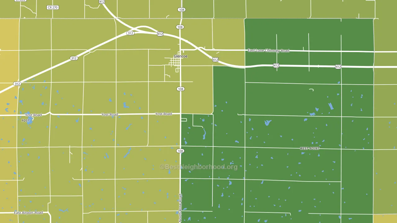 74032, OK block-group voter-turnout map