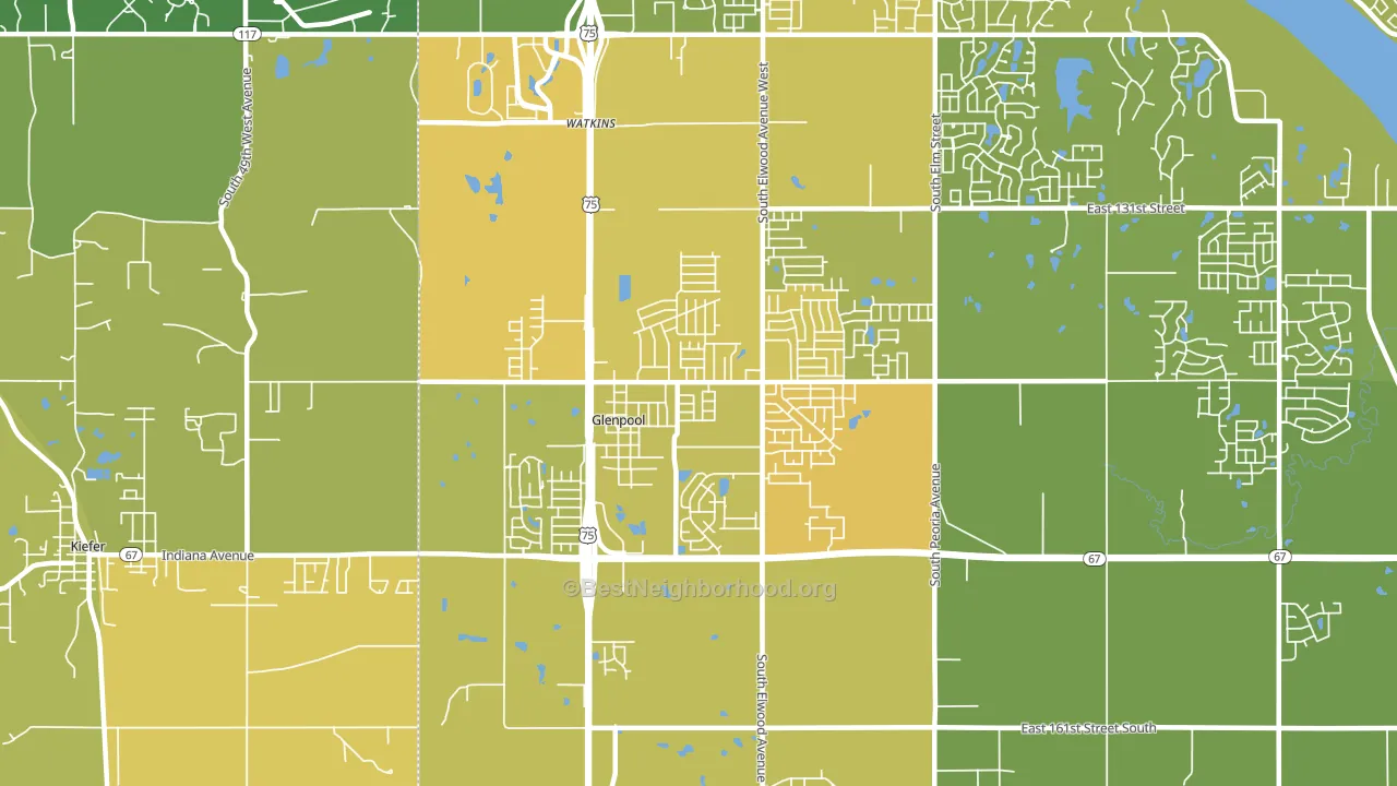 74033, OK block-group voter-turnout map