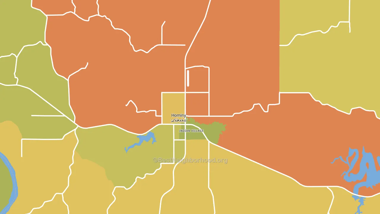 74035, OK block-group voter-turnout map