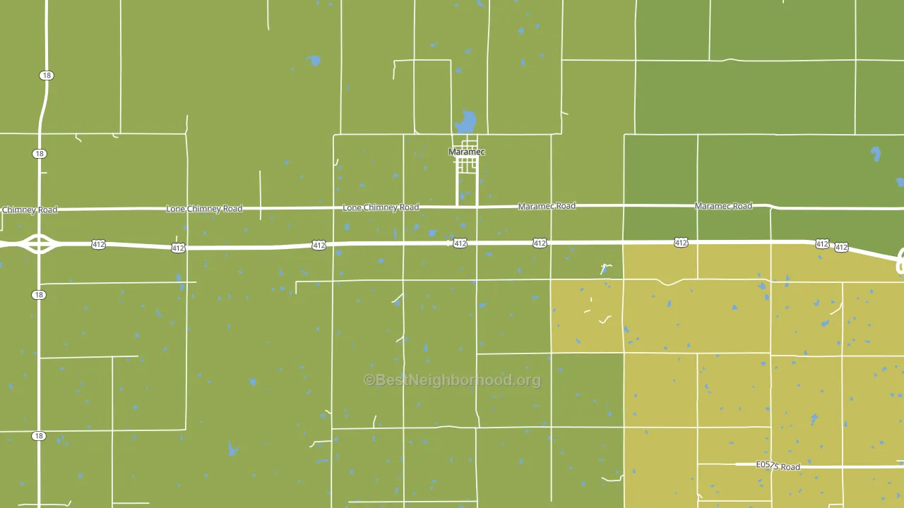 74045, OK block-group voter-turnout map