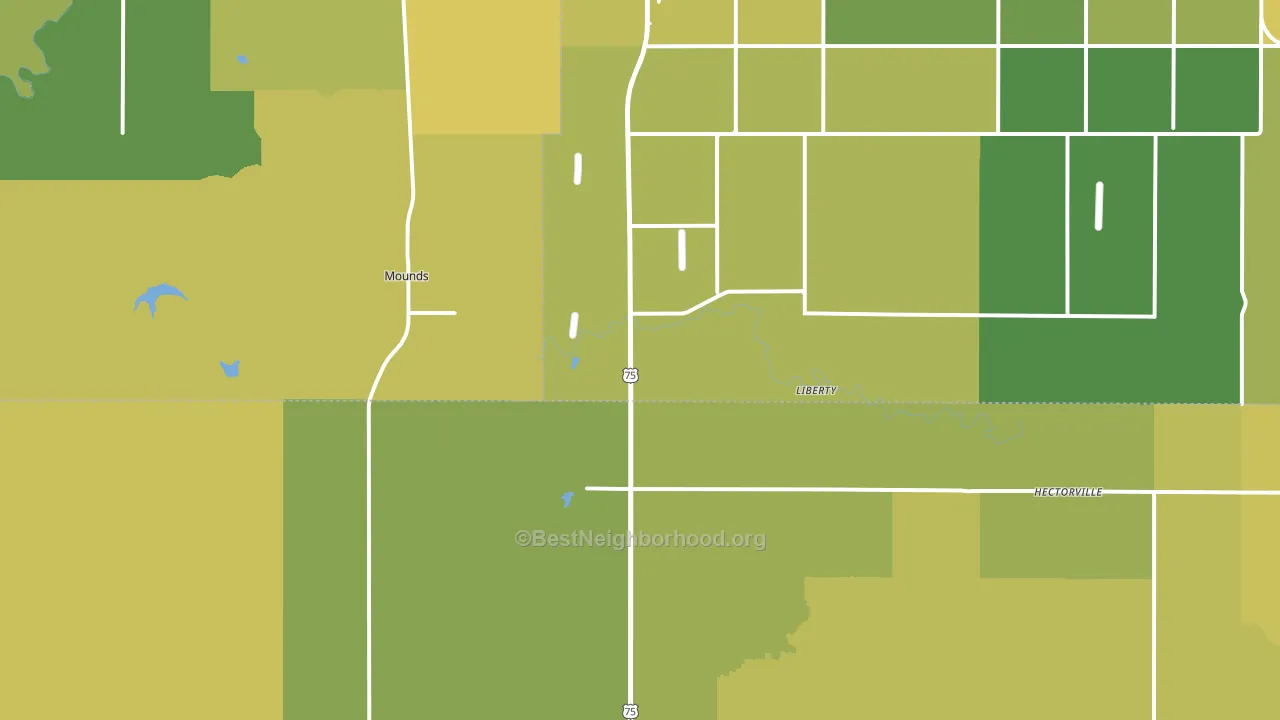 74047, OK block-group voter-turnout map
