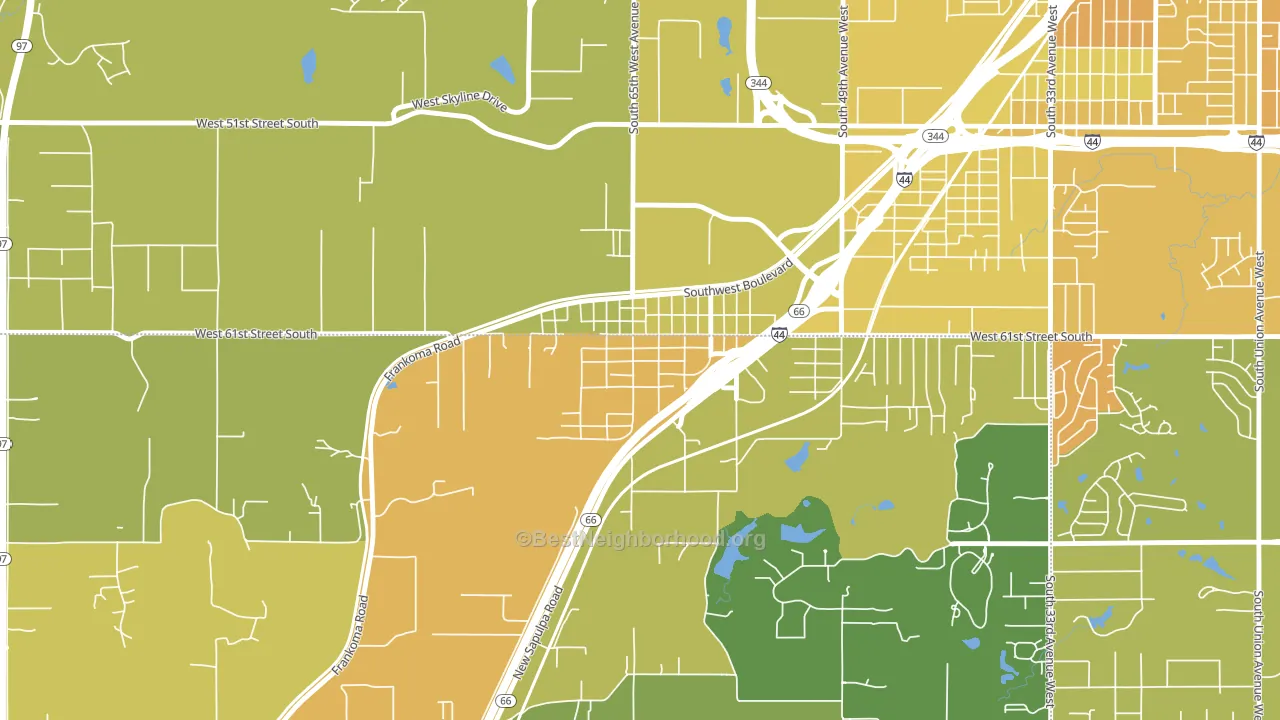 74050, OK block-group voter-turnout map