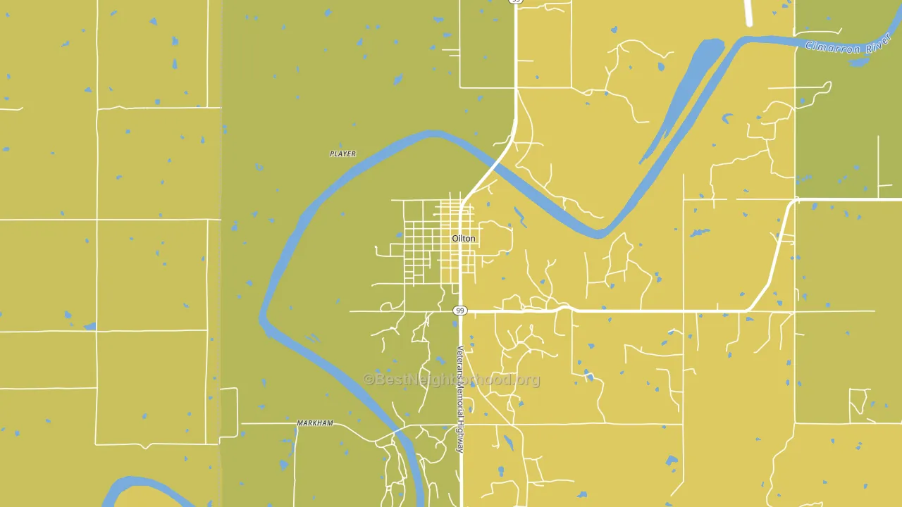 74052, OK block-group voter-turnout map