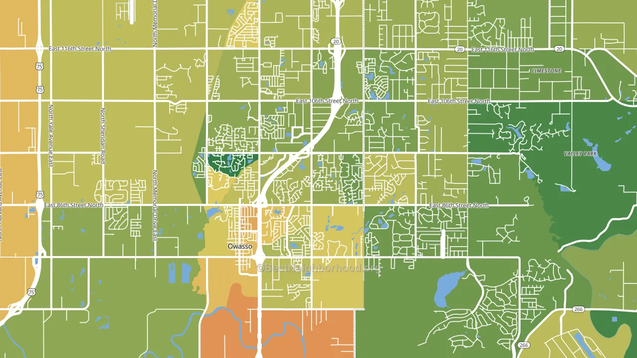 74055, OK block-group voter-turnout map