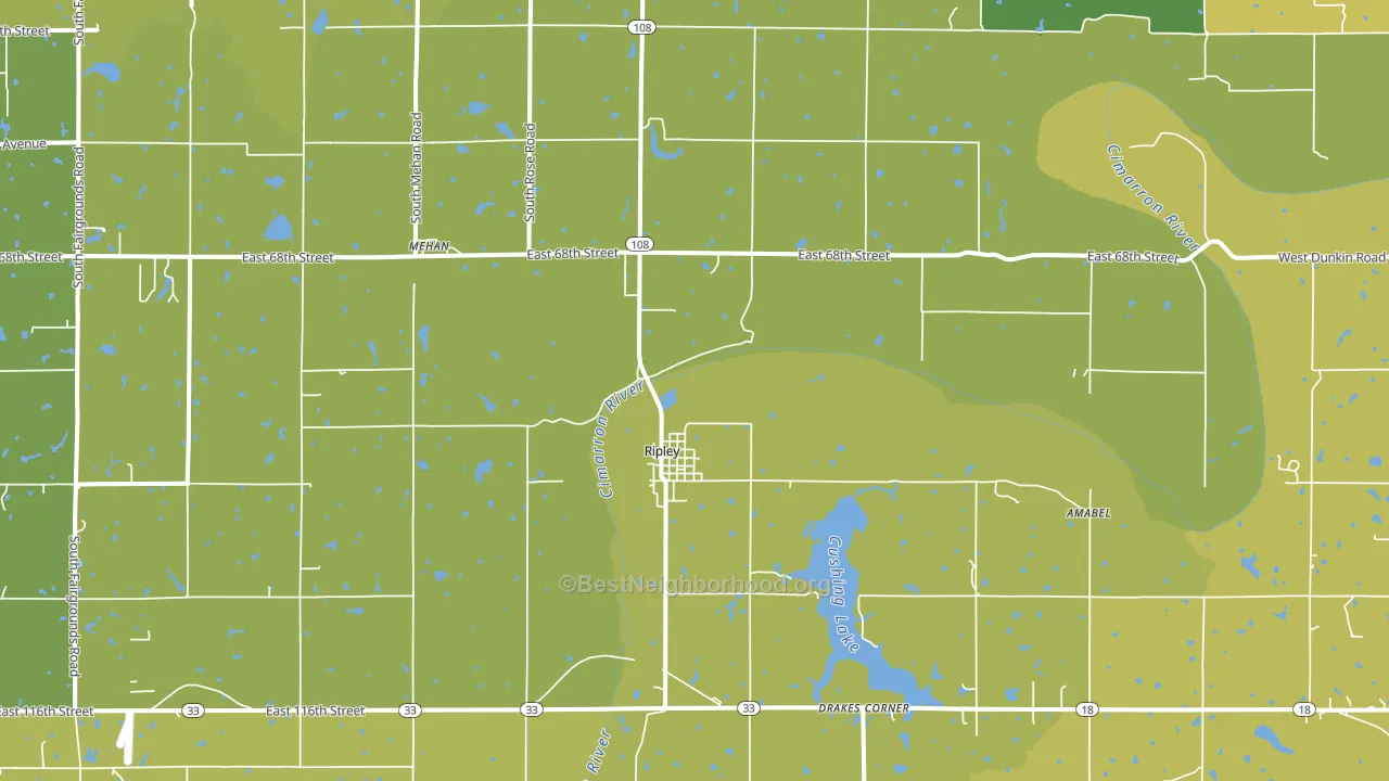 74062, OK block-group voter-turnout map