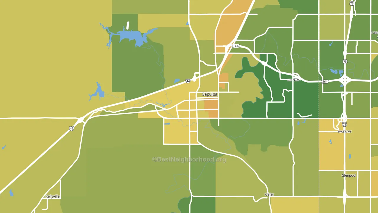 74066, OK block-group voter-turnout map