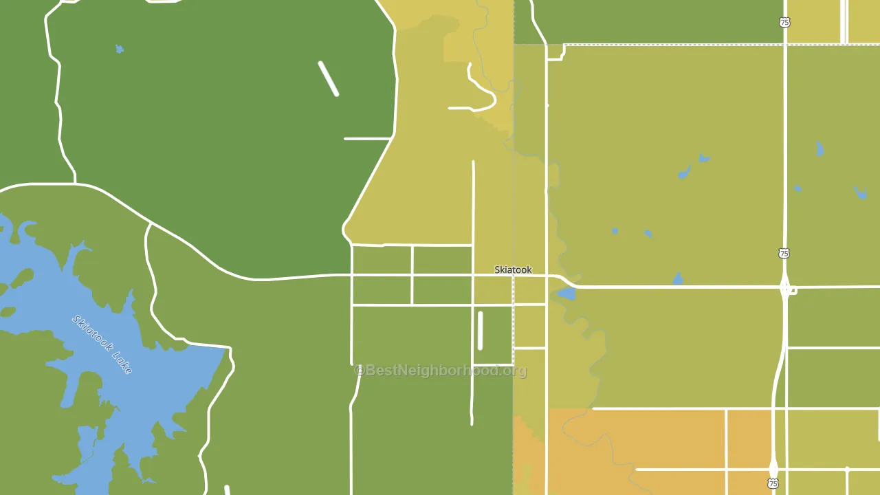 74070, OK block-group voter-turnout map