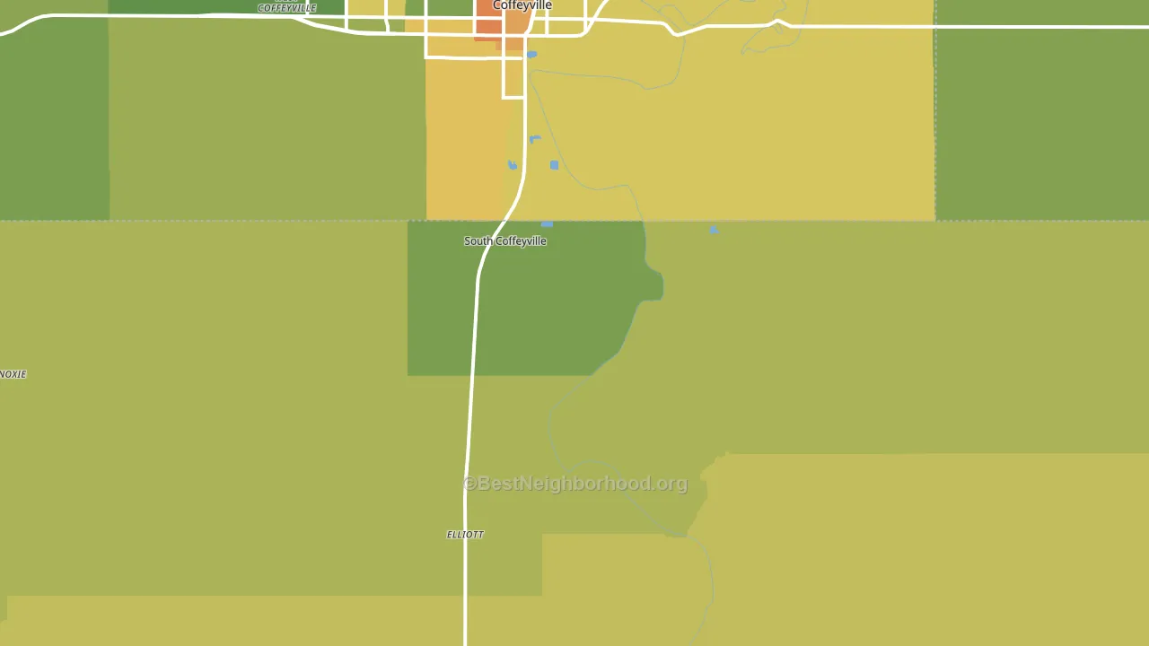 74072, OK block-group voter-turnout map