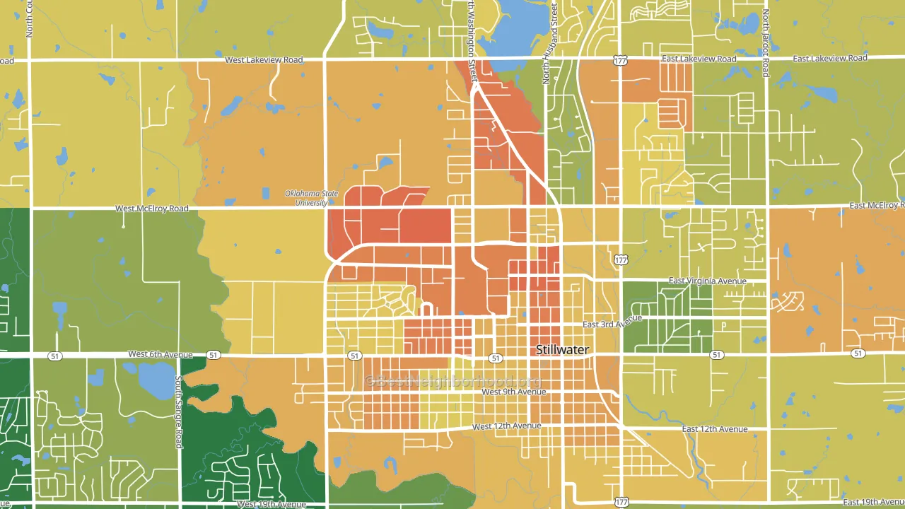 74078, OK block-group voter-turnout map
