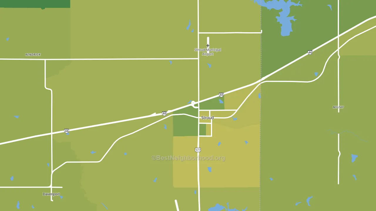 74079, OK block-group voter-turnout map