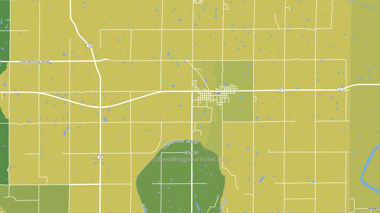 74085, OK block-group voter-turnout map