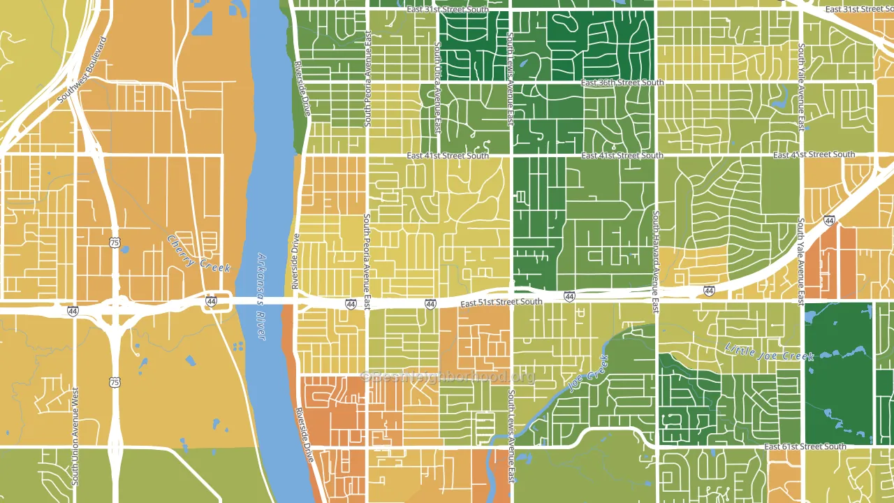 74105, OK block-group voter-turnout map