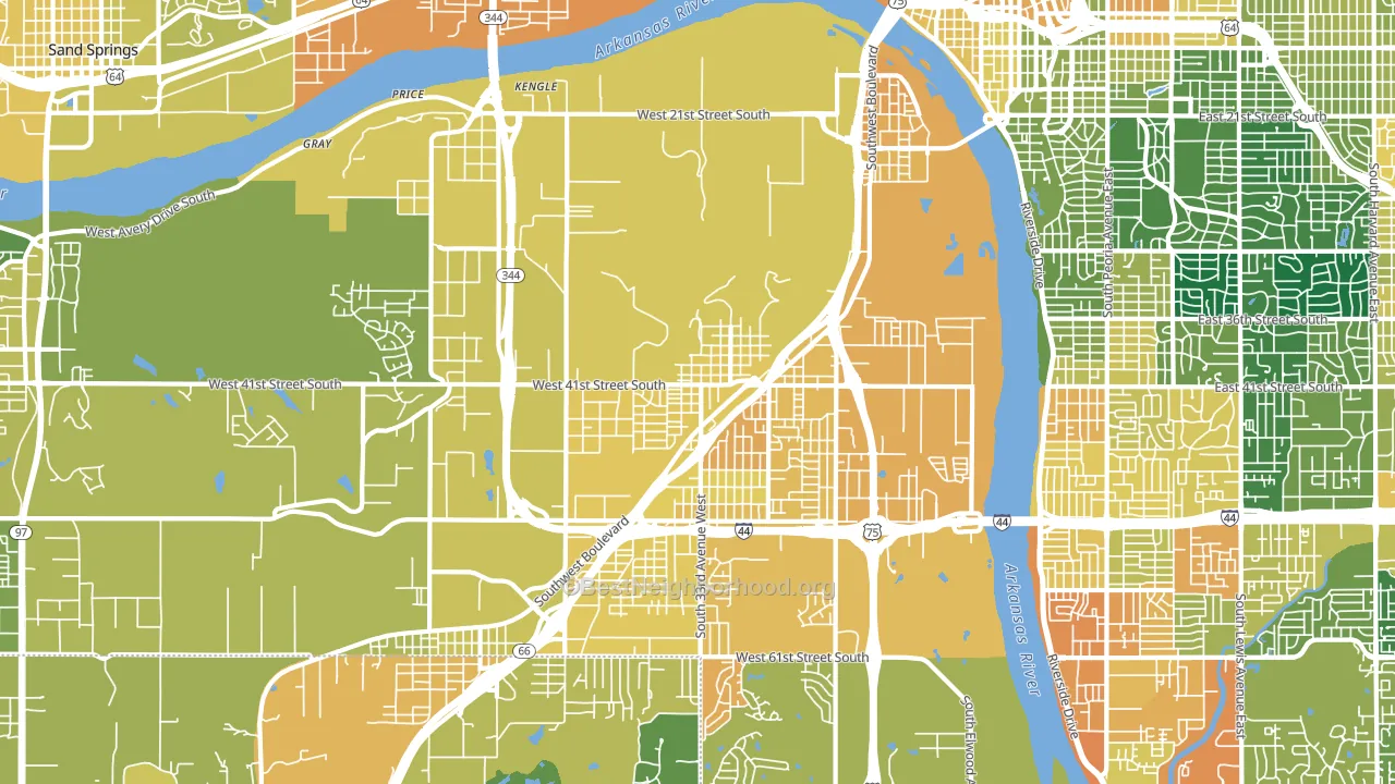 74107, OK block-group voter-turnout map
