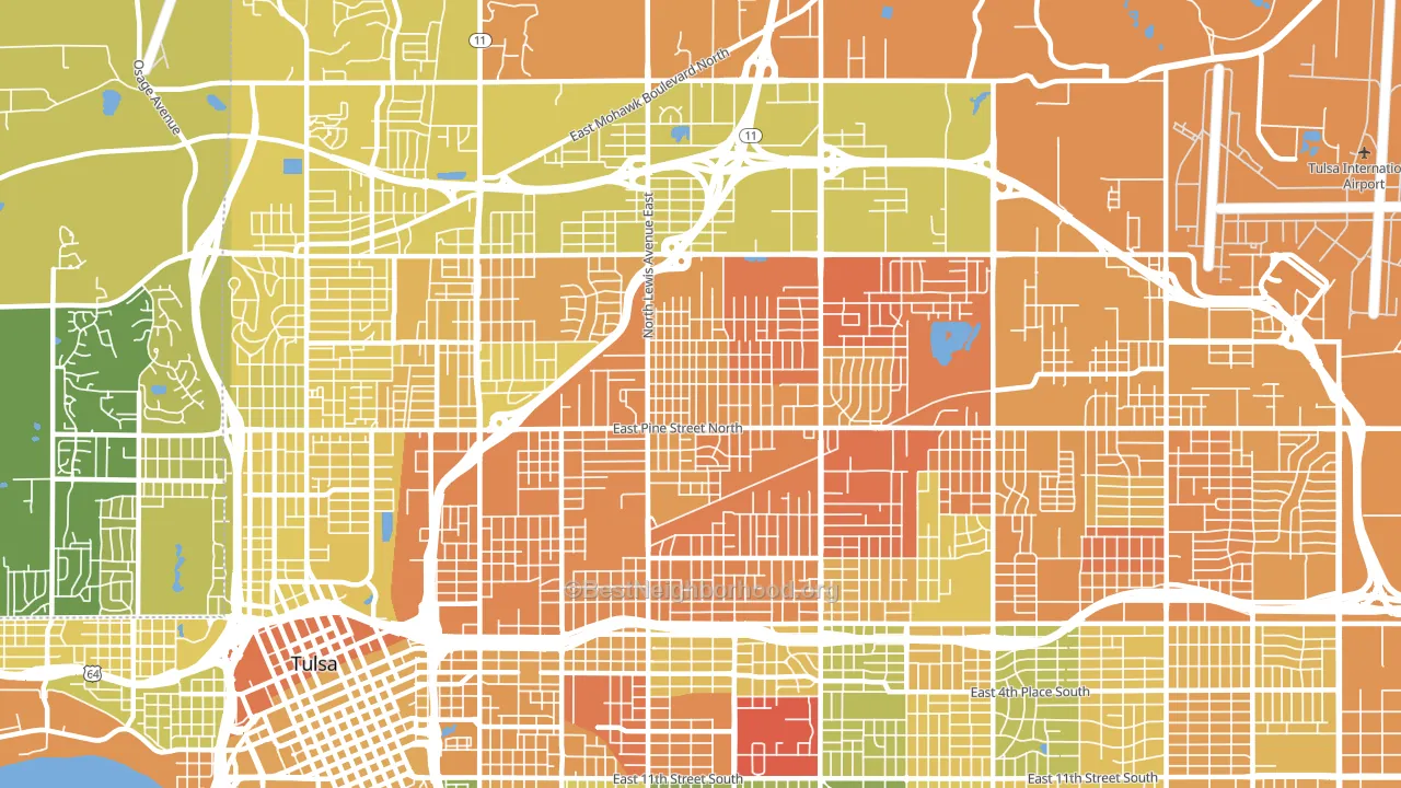 74110, OK block-group voter-turnout map