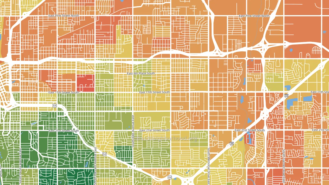 74112, OK block-group voter-turnout map