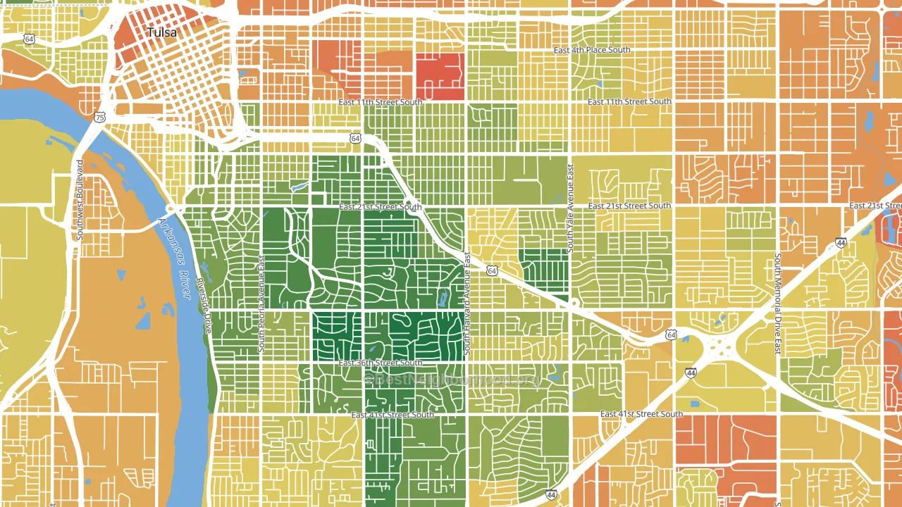 74114, OK block-group voter-turnout map