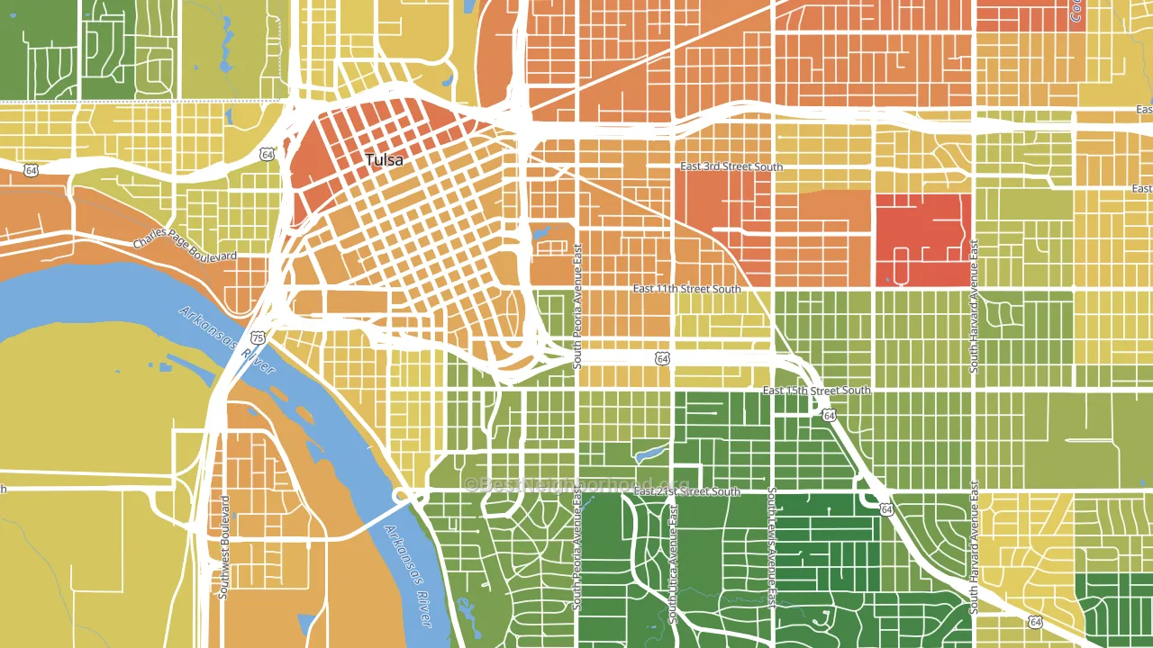 74120, OK block-group voter-turnout map