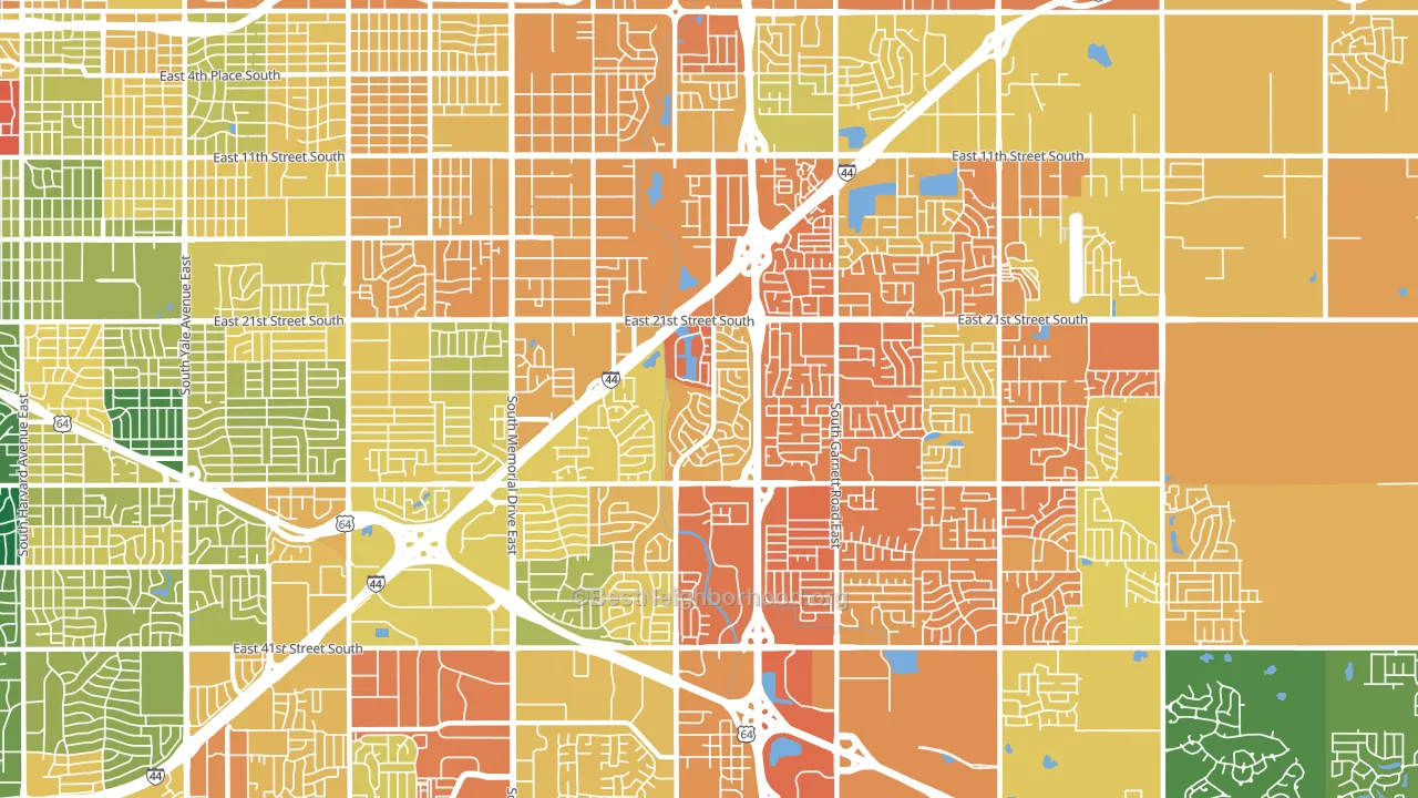 74129, OK block-group voter-turnout map