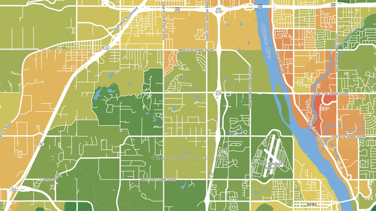 74132, OK block-group voter-turnout map