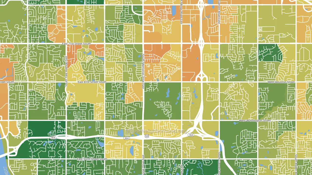 74133, OK block-group voter-turnout map