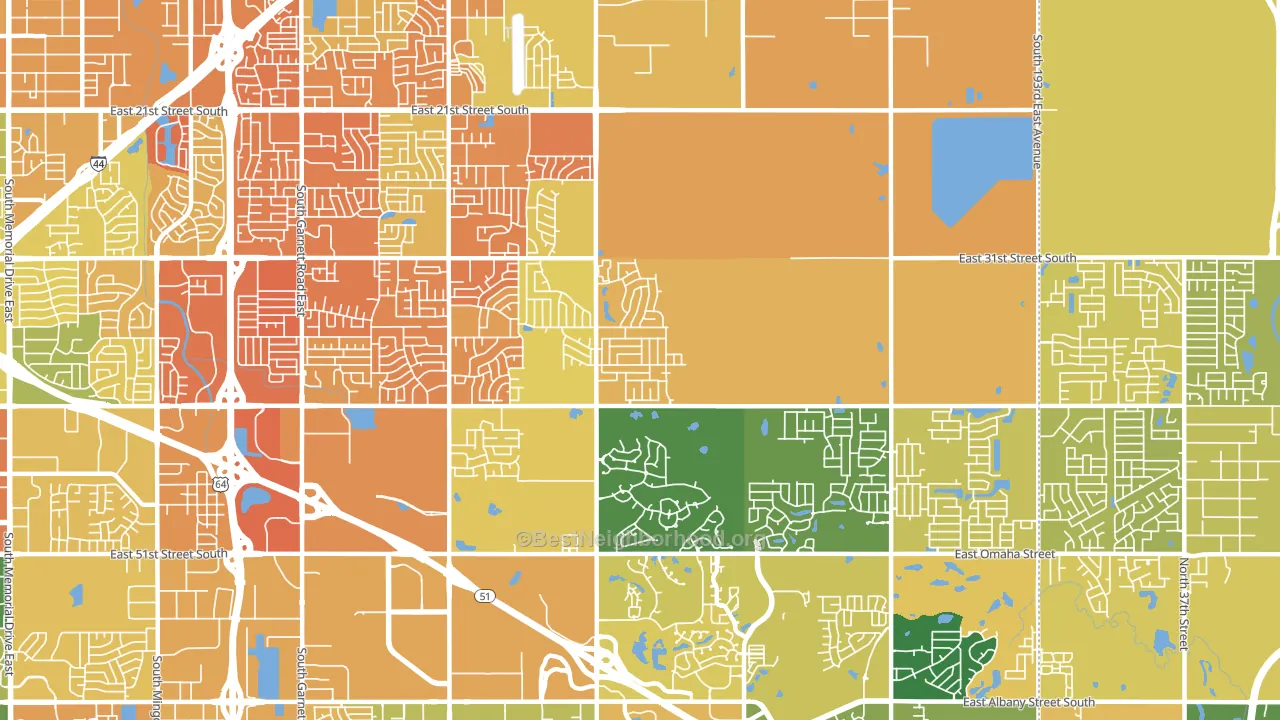 74134, OK block-group voter-turnout map