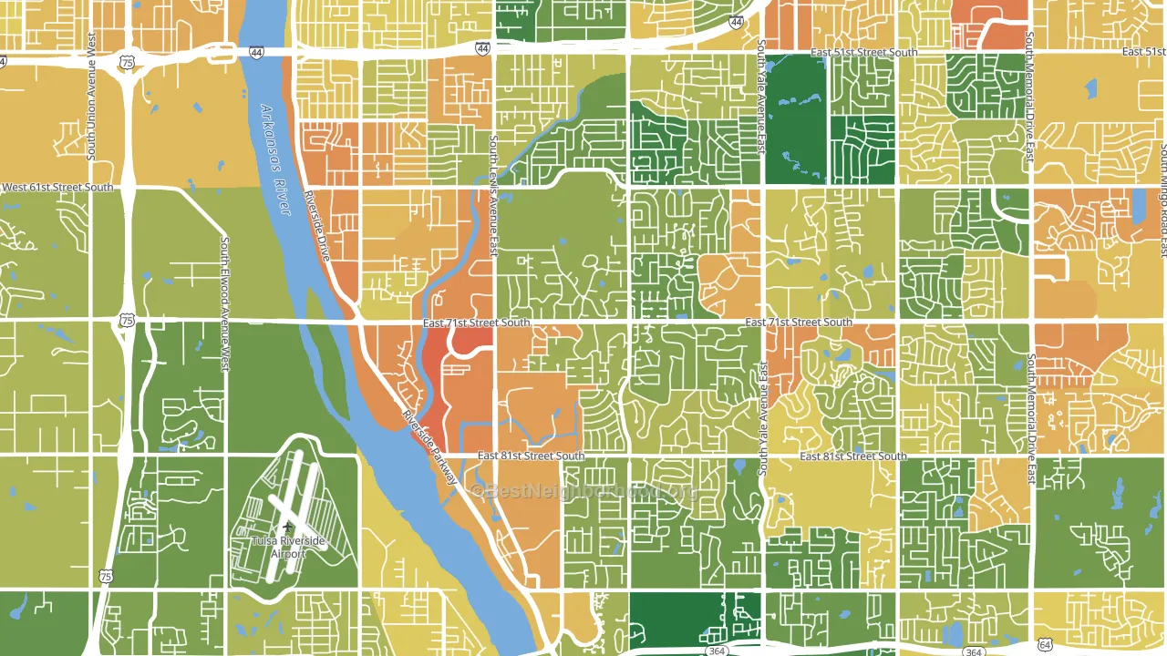 74136, OK block-group voter-turnout map