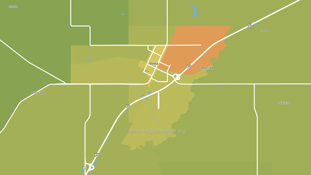 74301, OK block-group voter-turnout map