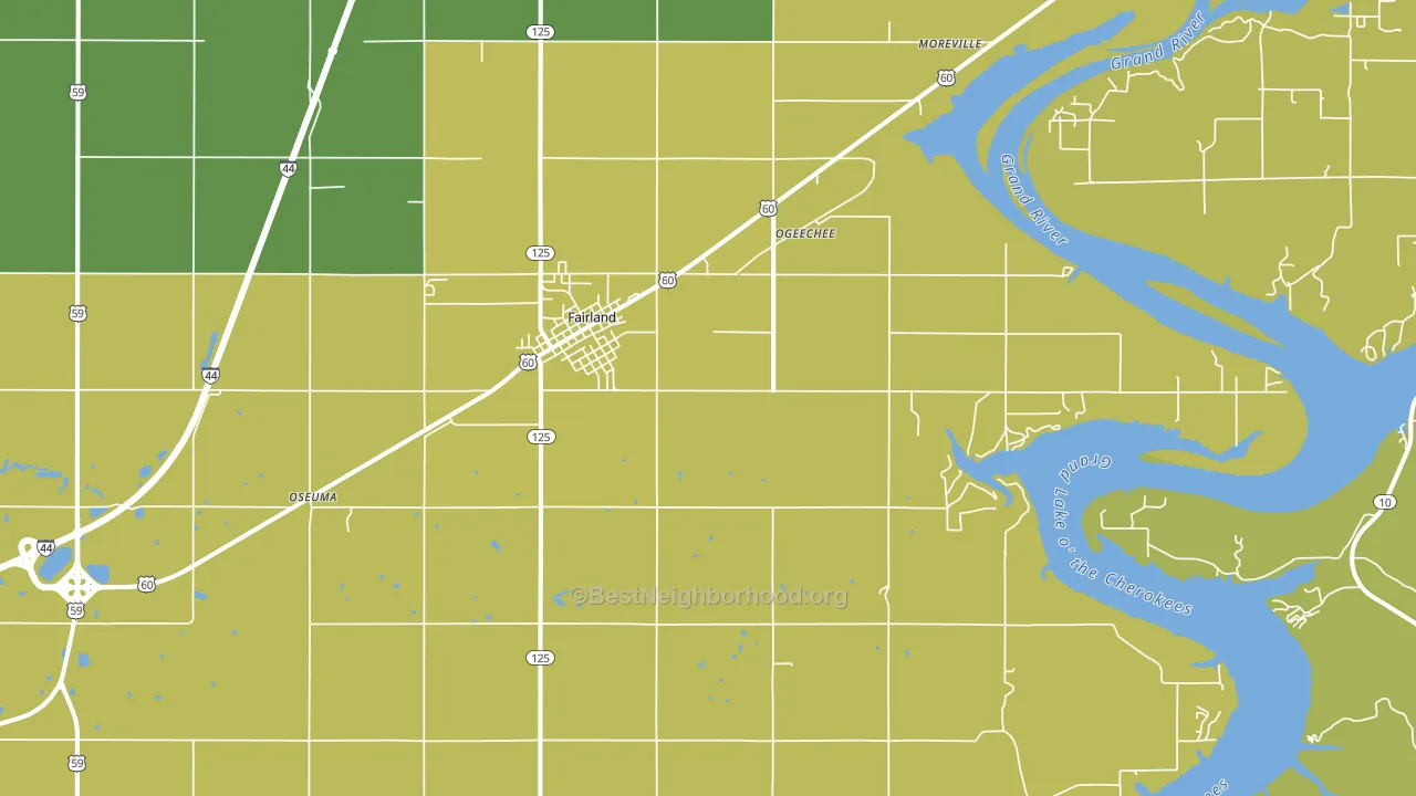 74343, OK block-group voter-turnout map