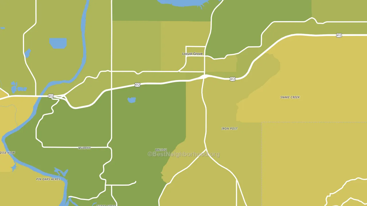 74352, OK block-group voter-turnout map