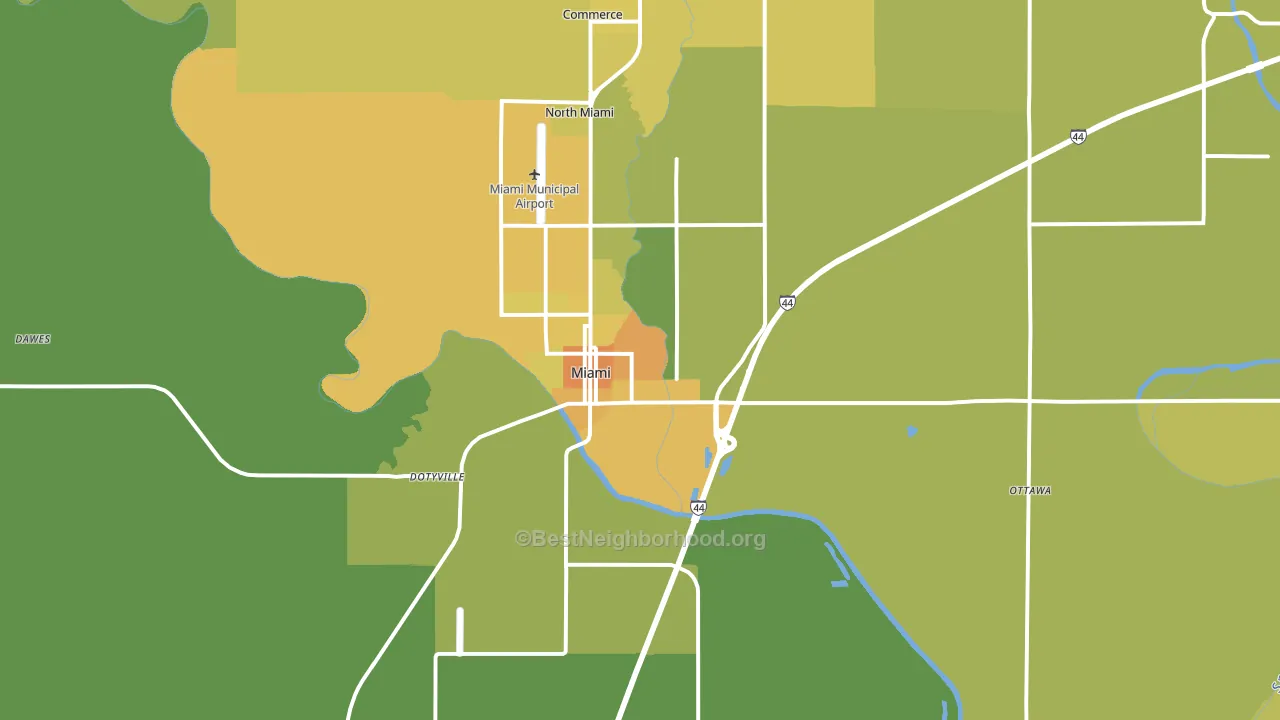 74354, OK block-group voter-turnout map