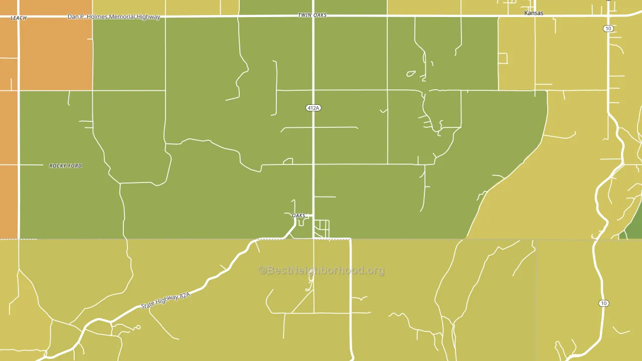 74359, OK block-group voter-turnout map