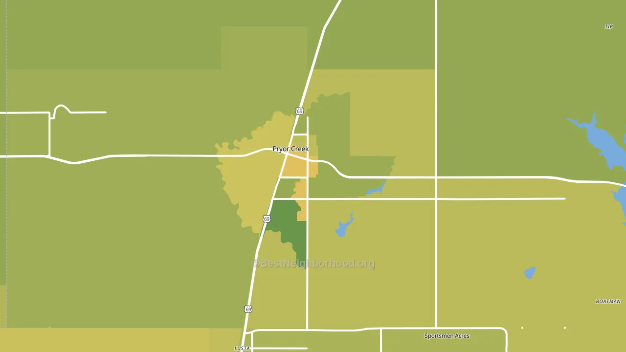 74361, OK block-group voter-turnout map