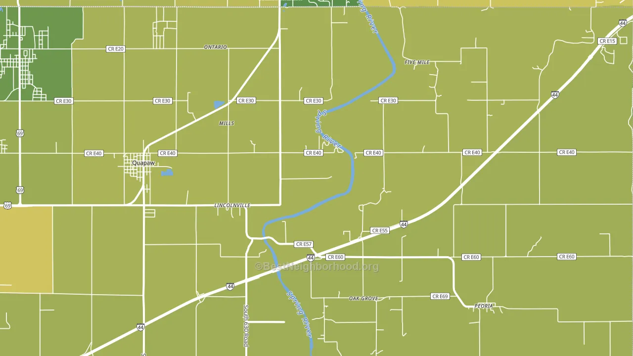 74363, OK block-group voter-turnout map