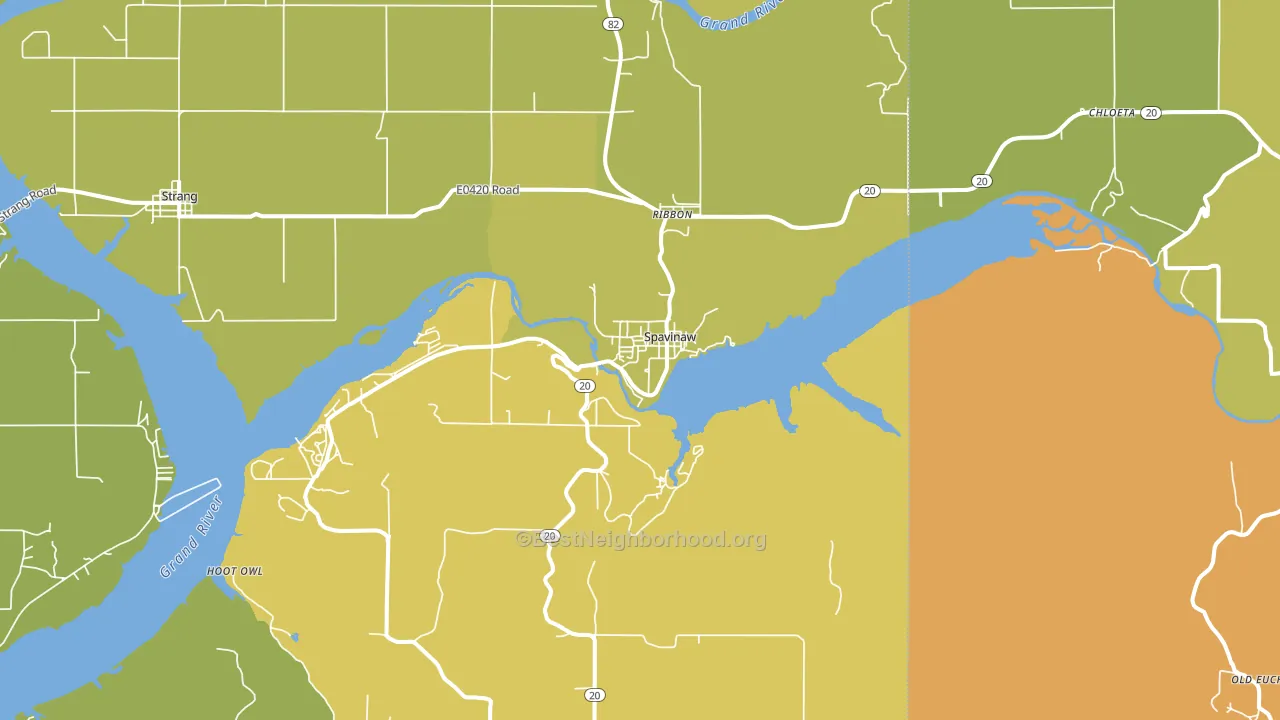 74366, OK block-group voter-turnout map