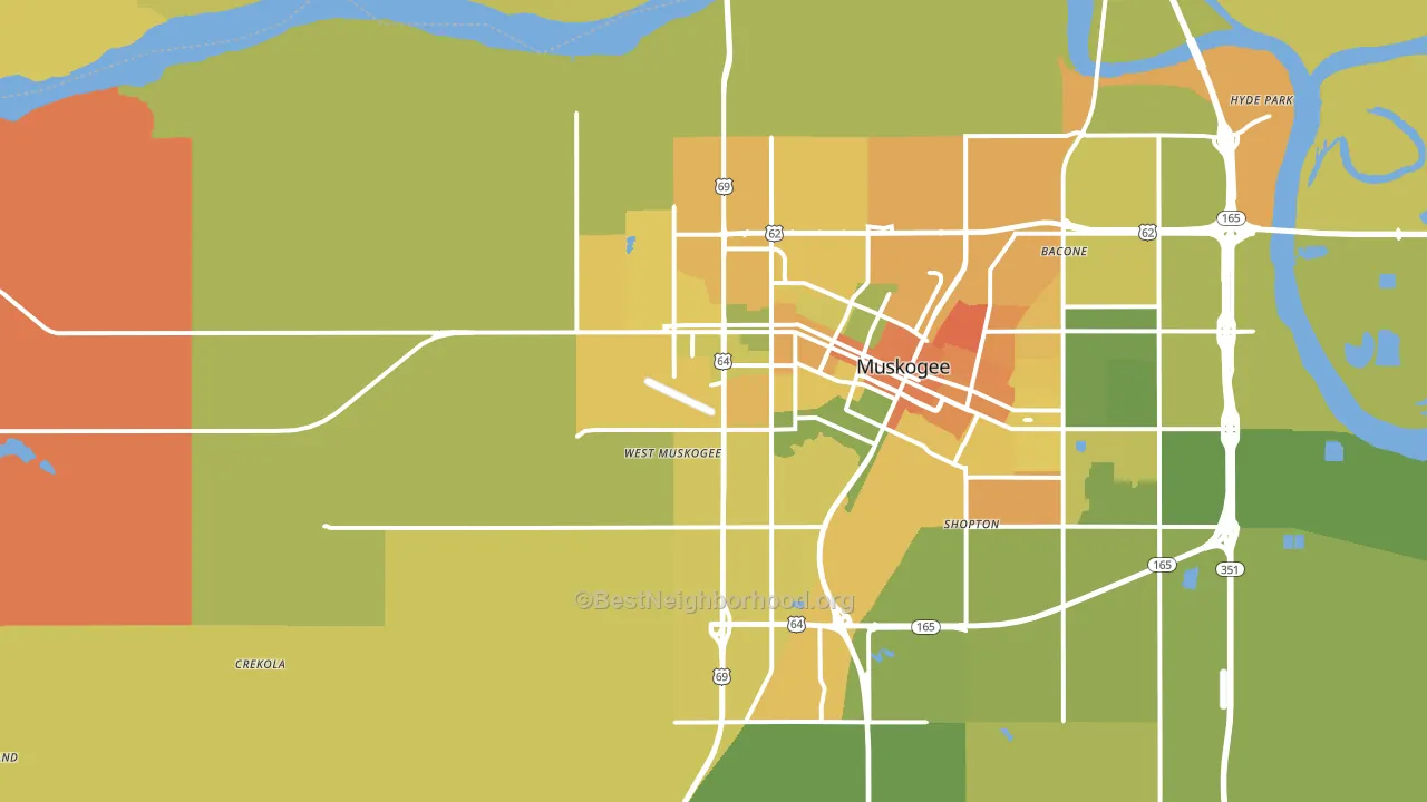 74401, OK block-group voter-turnout map
